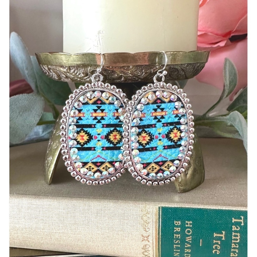 Blue Aztec earrings